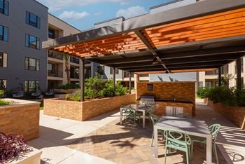 Outdoor barbecue area with grills